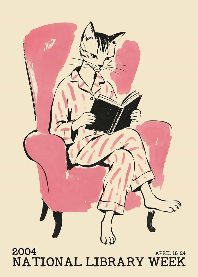 National Library Week Cat Poster