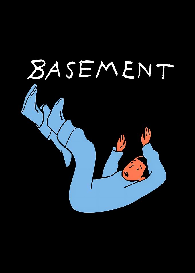 Basement Falling Person Graphic