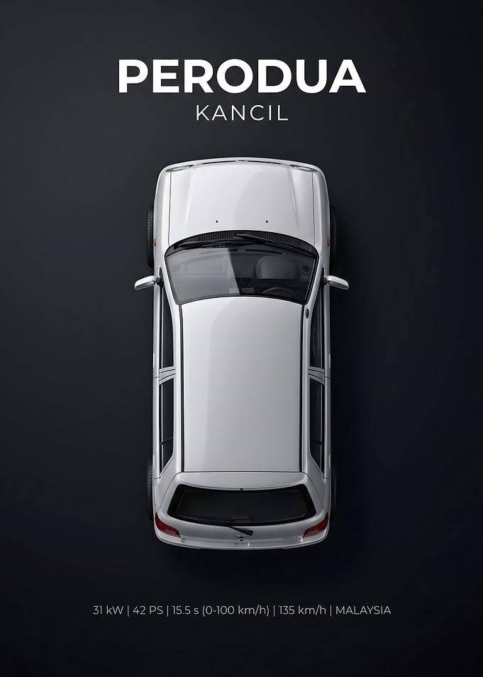 Perodua Kancil Top View Poster