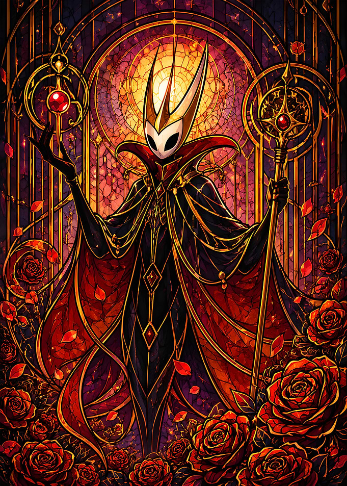 Hollow Knight Stained Glass Style Poster