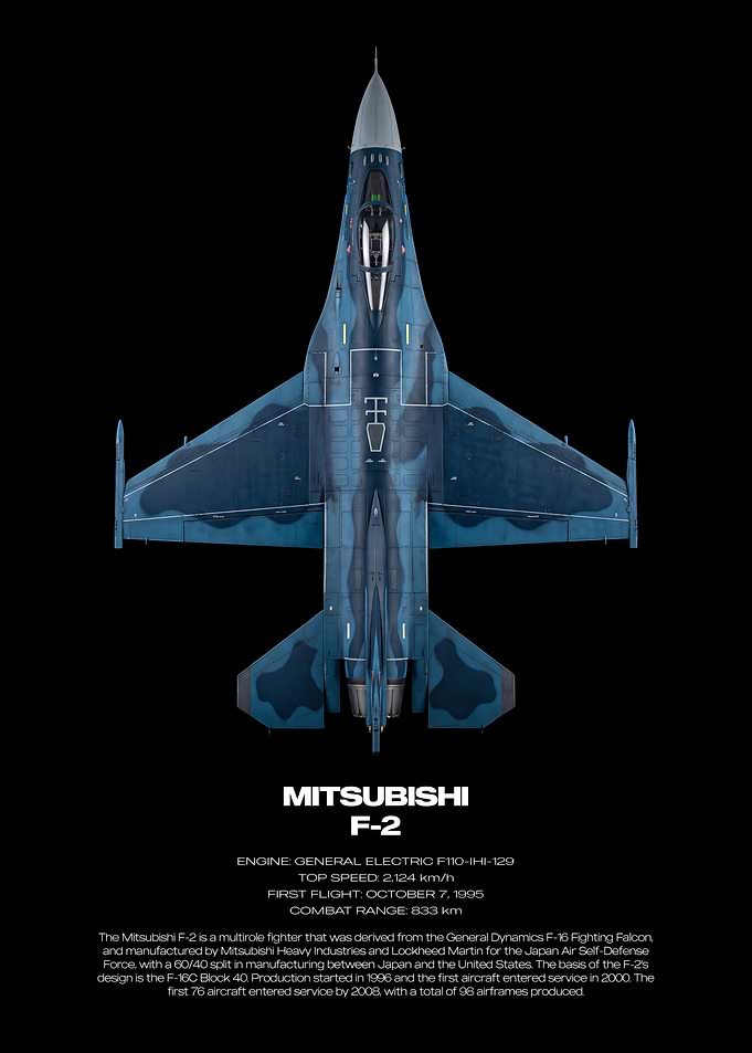 Mitsubishi F-2 Fighter Jet Poster