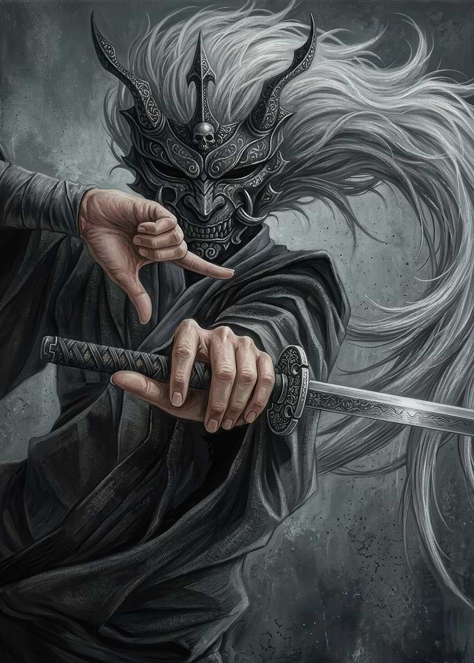 Dark Samurai Warrior with Katana