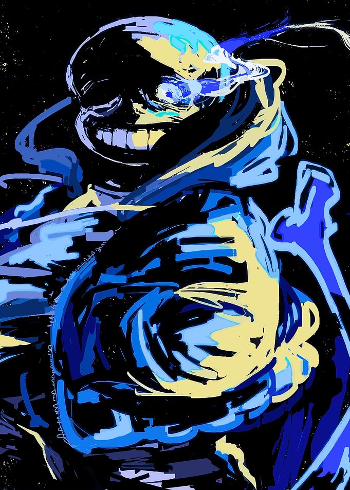 Sans Undertale Glowing Eye Digital Art