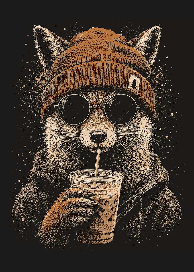 Cool Fox Iced Coffee Urban Wall Art