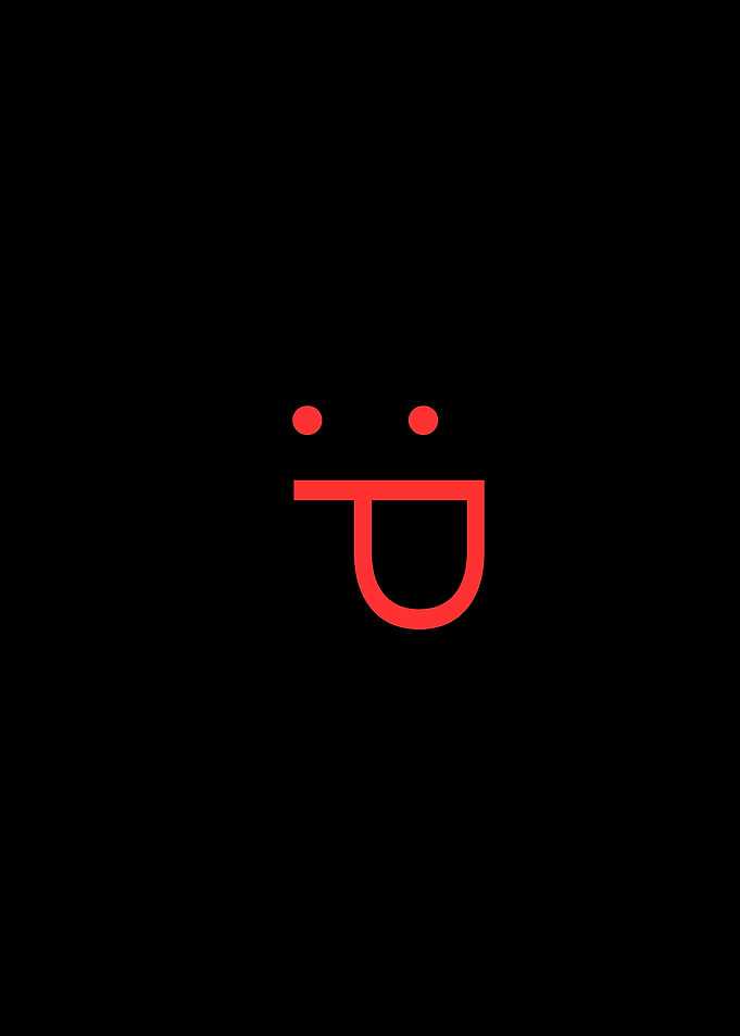 Minimalist Red Tongue Out Emoticon