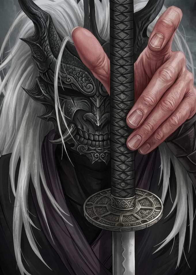 Dark Samurai Warrior with Katana