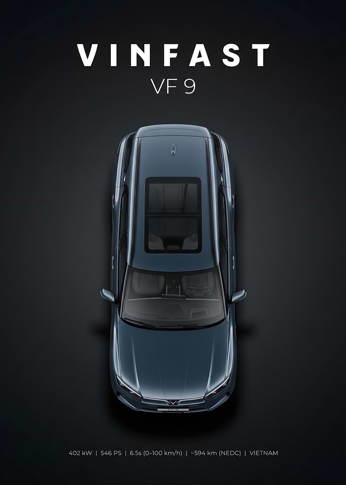 VinFast VF 9 Top View Poster
