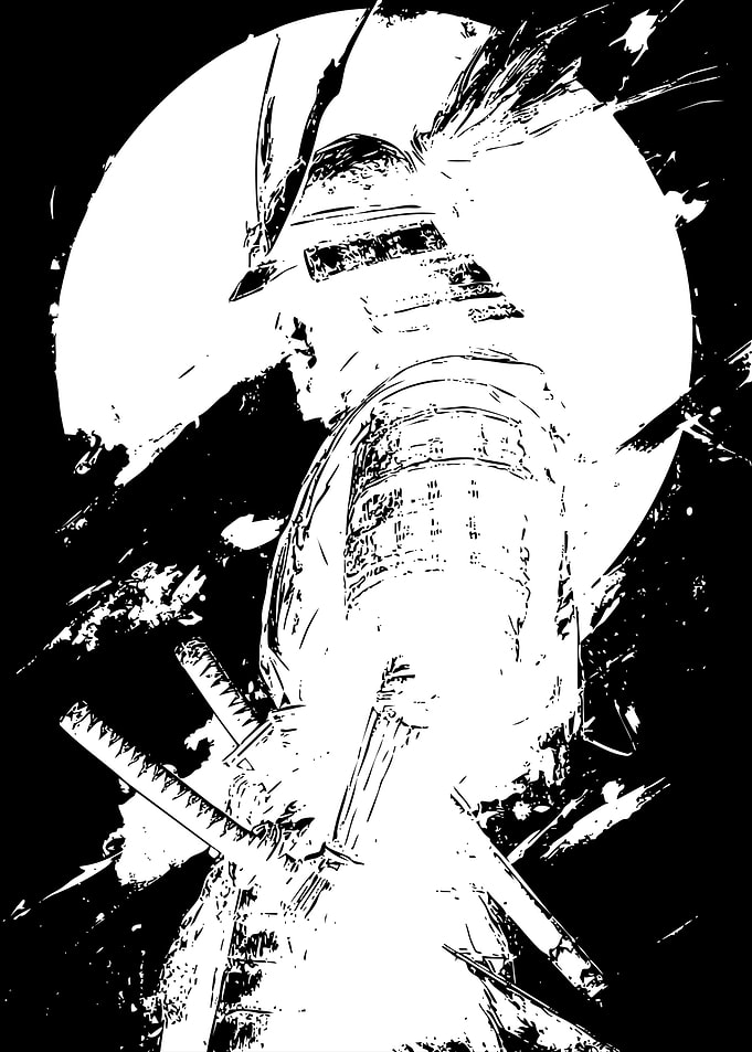 Black and White Samurai Silhouette