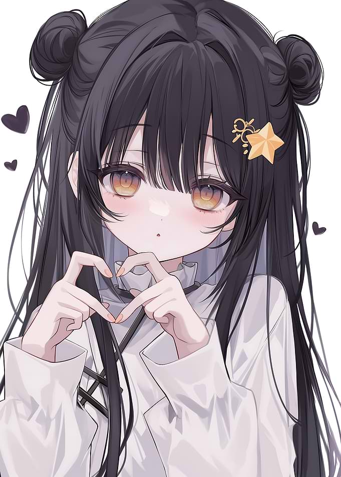 Cute Anime Girl Making Heart Gesture