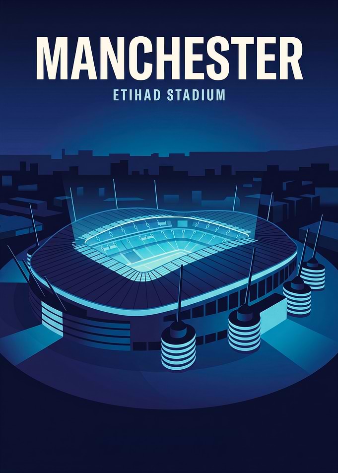Manchester Etihad Stadium Minimalist Poster