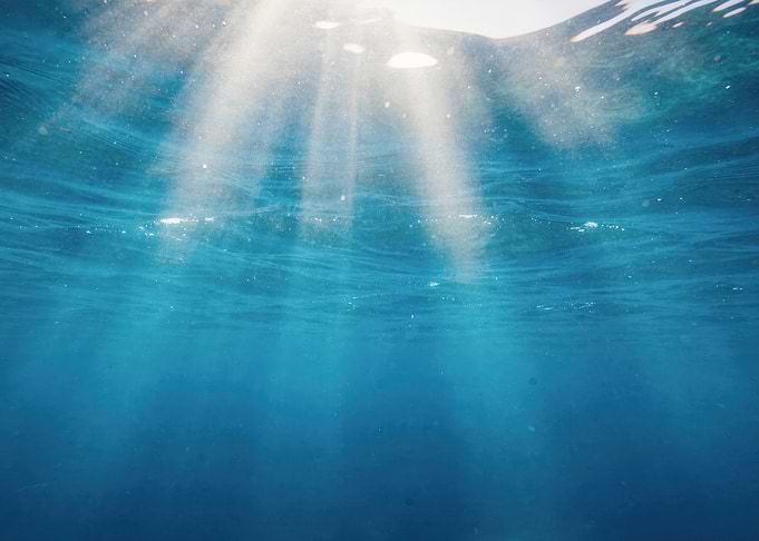 Sunlight Beams Underwater