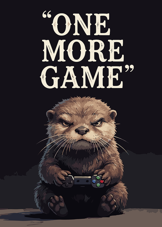Funny Gaming Otter Poster
