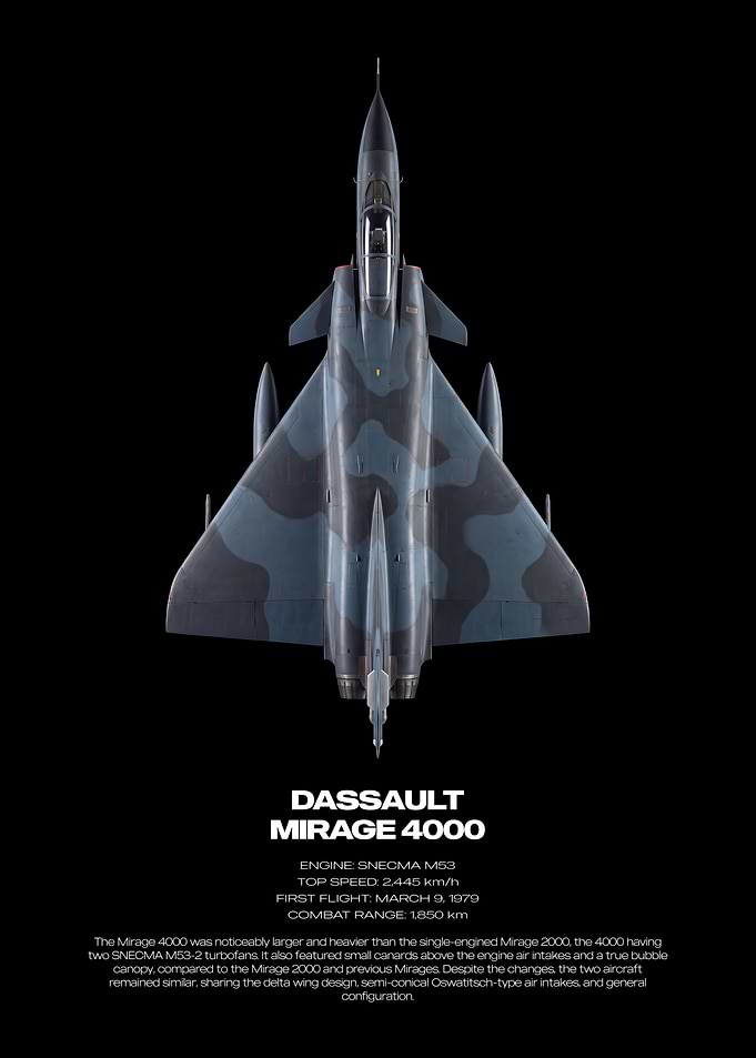 Dassault Mirage 4000 Technical Poster