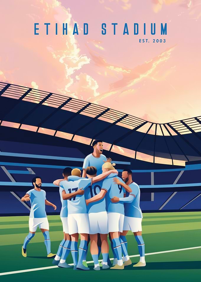 Manchester City Players Celebrating at Etihad
