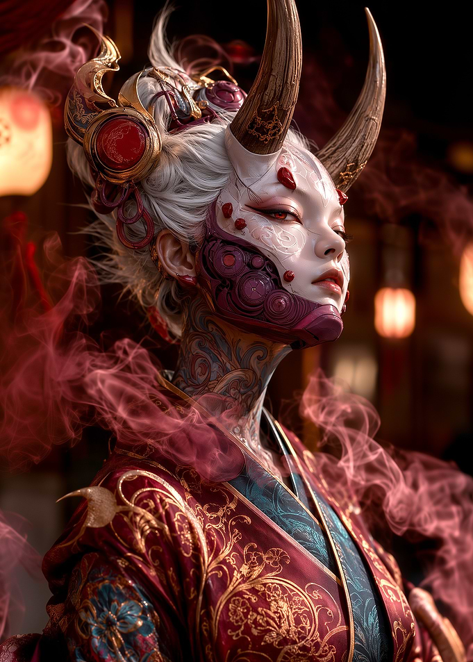 Ethereal Oni Demon Princess Portrait