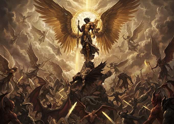 Archangel Michael Leading Heavenly Battle