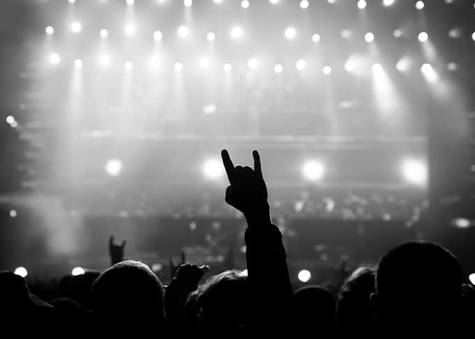 Concert Crowd Rocking Out