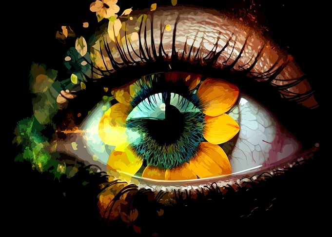 Sunflower Iris Eye Artistic Portrait