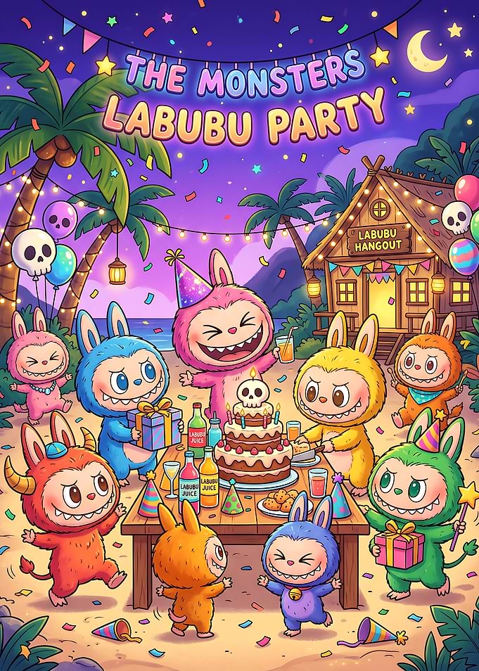 The Monsters Labubu Party Illustration