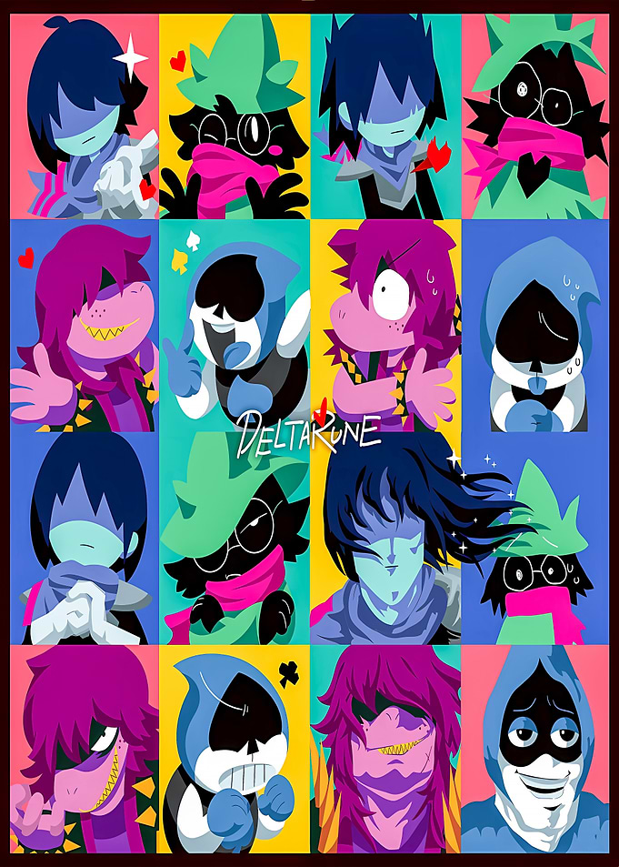 Deltarune Character Grid Poster