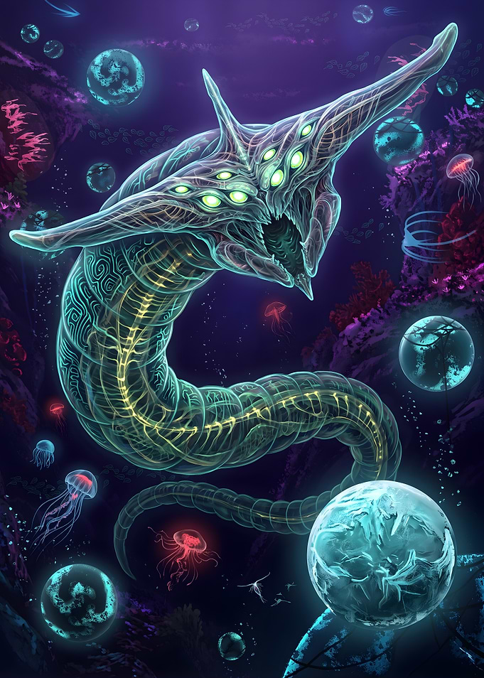 Subnautica Reaper Leviathan Underwater Scene