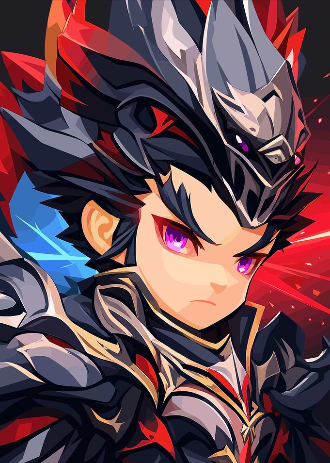 Chibi Warrior in Dark Armor