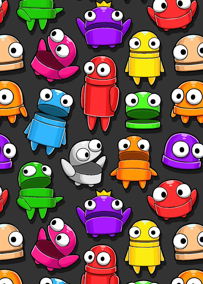 Colorful Cartoon Monster Pattern