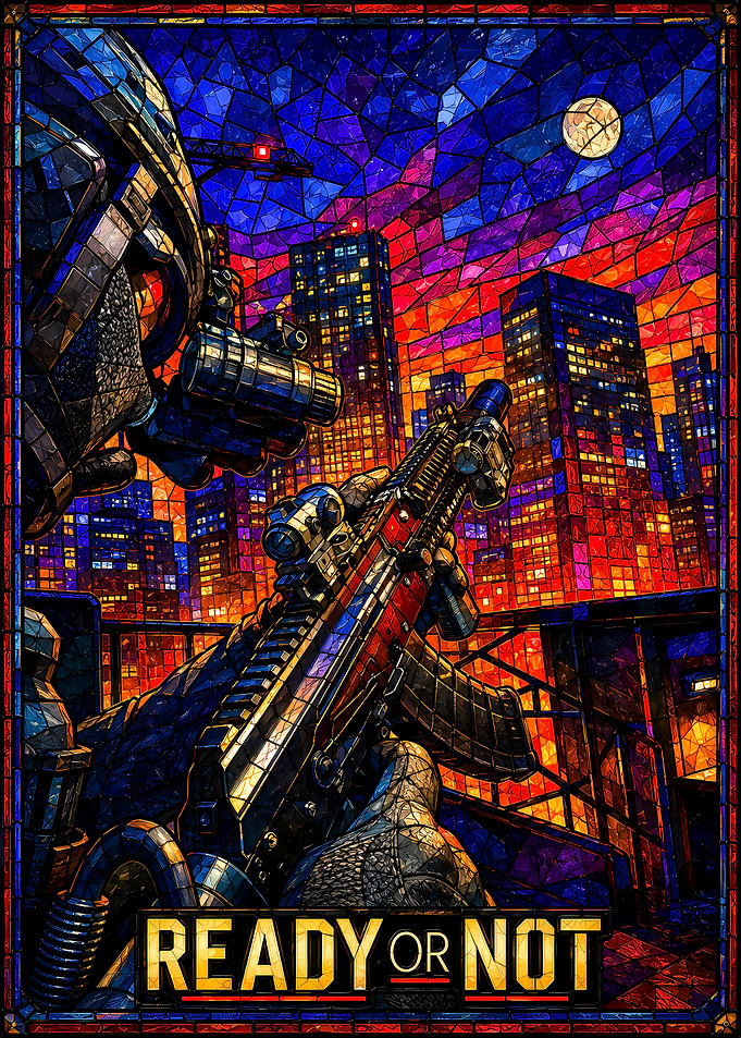 Ready or Not Stained Glass Poster