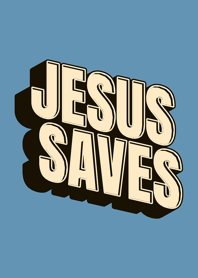 Jesus Saves Retro Typography Poster