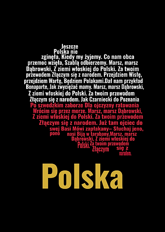 Poland Map Made of National Anthem