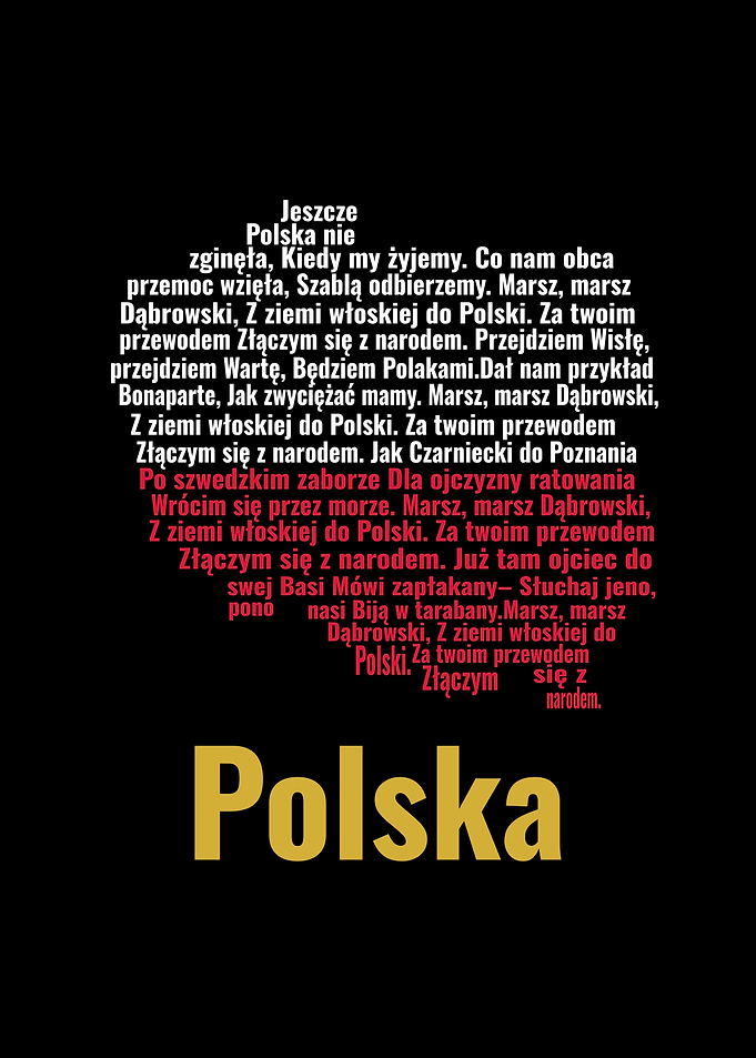 Poland Map Made of National Anthem