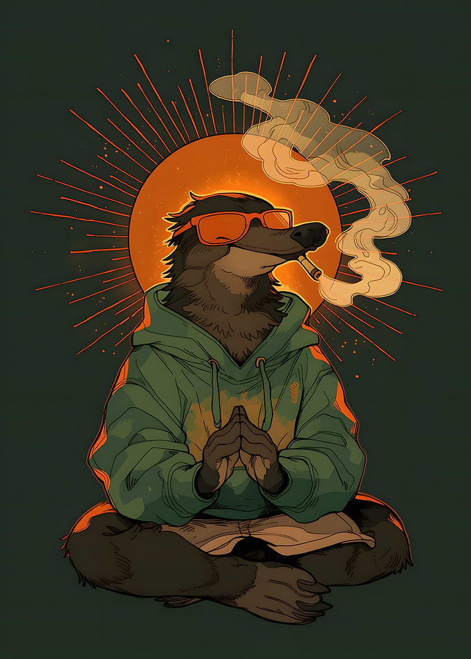 Cool Meditating Mole in Hoodie