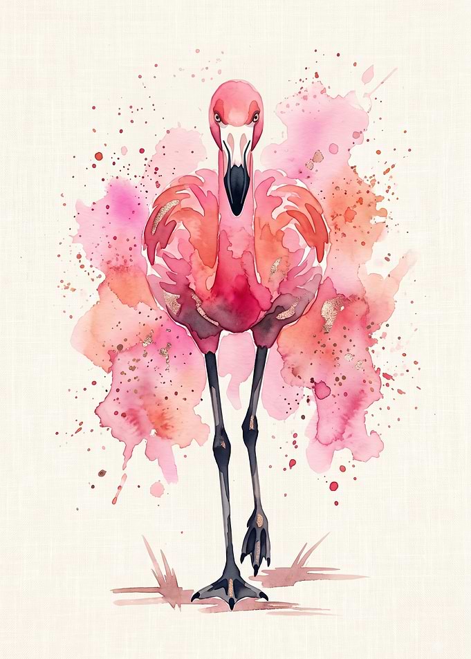 Watercolor Flamingo Art Print