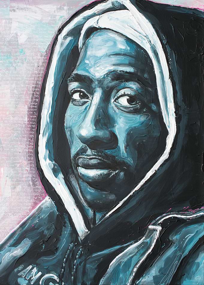 Rap legend 2Pac Shakur Portrait Painting