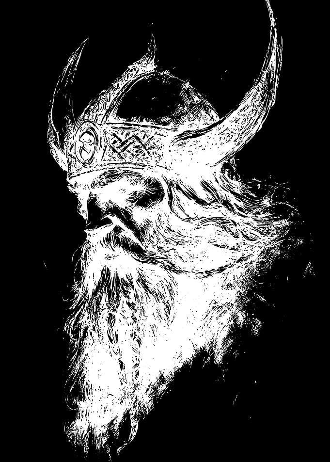Viking Warrior Portrait Sketch