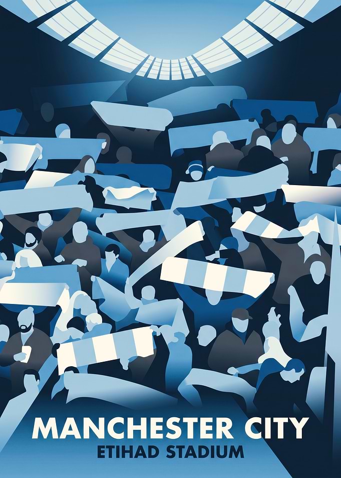 Manchester City Etihad Stadium Fan Poster