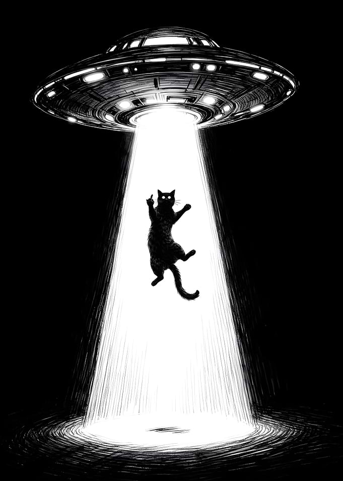 Cat Being Abducted by UFO
