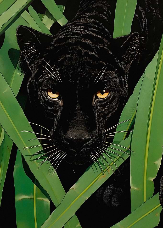 Black Panther Stalking in Jungle