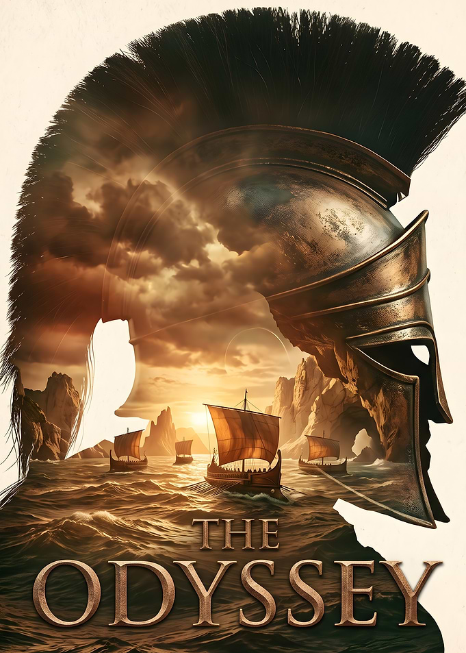 The Odyssey Spartan Helmet Poster