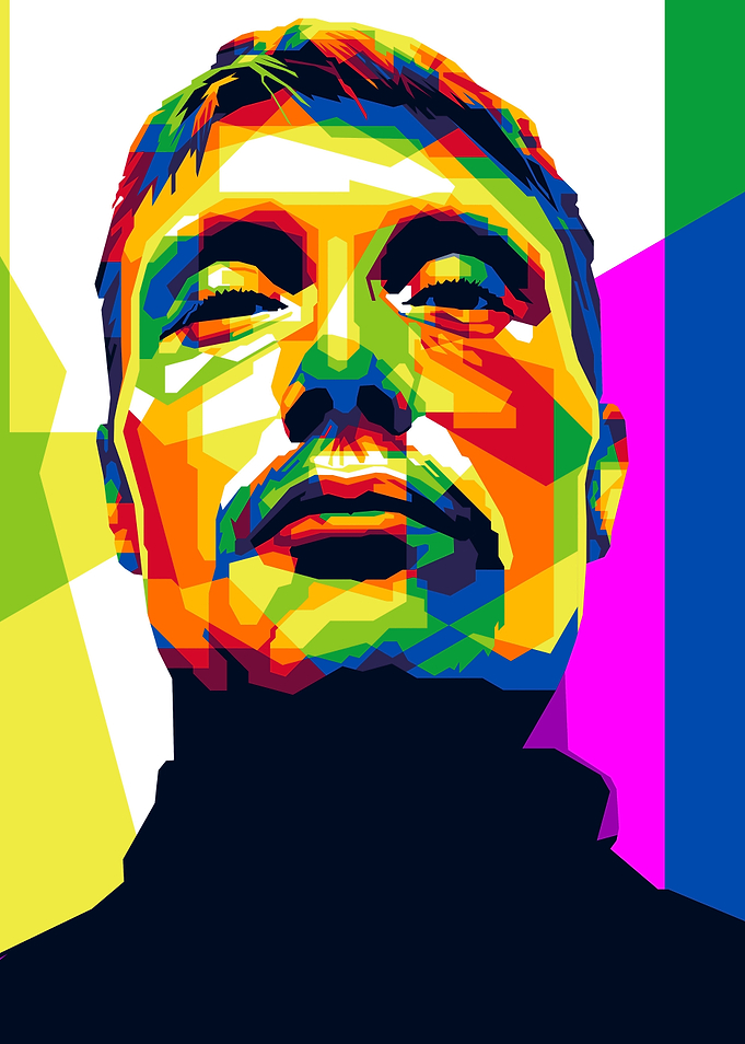 Colorful WPAP Portrait of Mads Mikkelsen