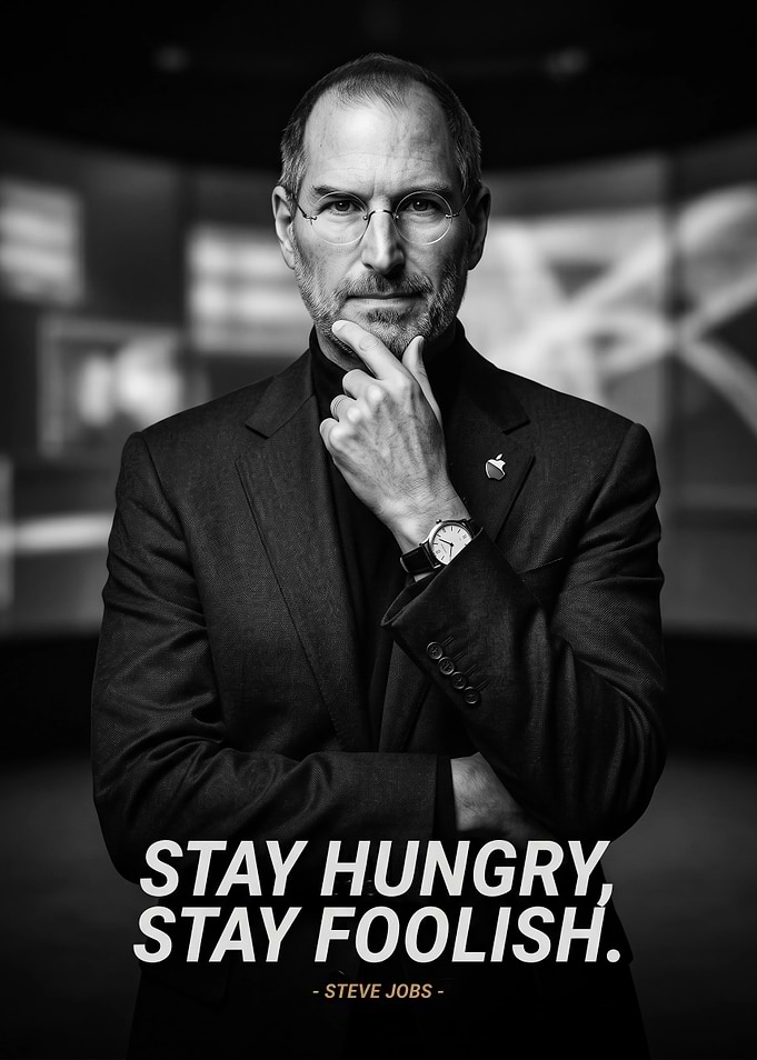 Steve Jobs Inspirational Quote Portrait