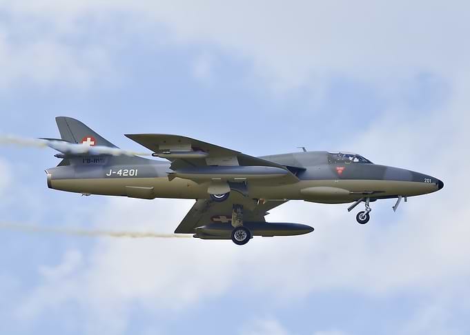 Swiss Hawker Hunter Jet Fighter