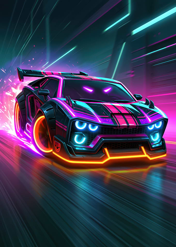 Turbo Menace - Neon Cyberpunk Sports Car Racing