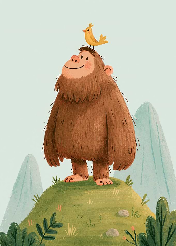 Cute Bigfoot and Little Bird | Adorable Kids Room
