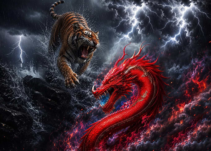 Tiger and Dragon Elemental Battle