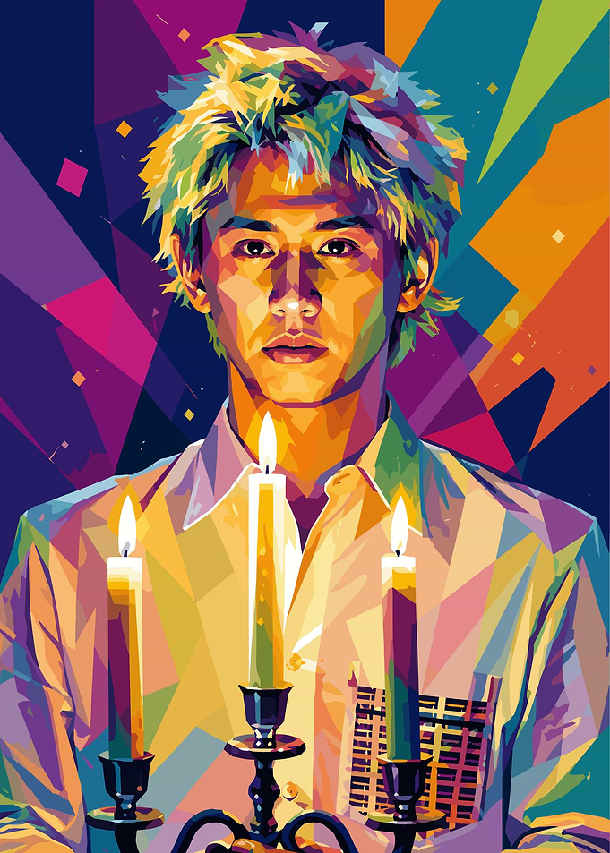 Takuya Yamanaka WPAP Pop Art Portrait with Candles