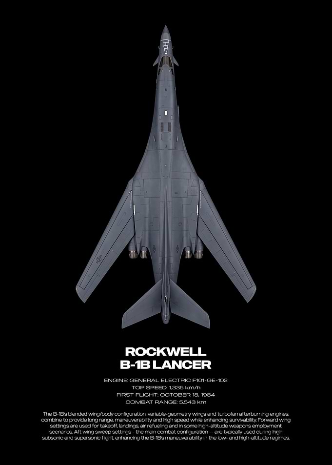 Rockwell B-1B Lancer Technical Poster