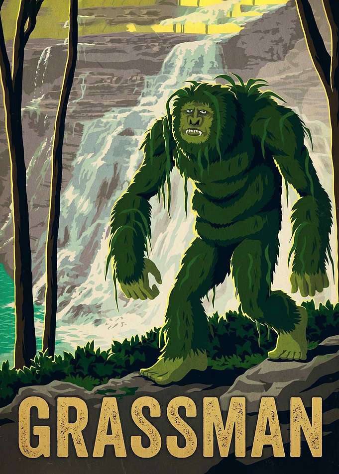 Grassman Bigfoot Vintage Style Poster
