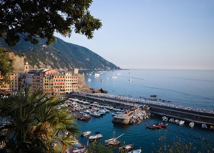Scenic Coastal Harbor in Italy
