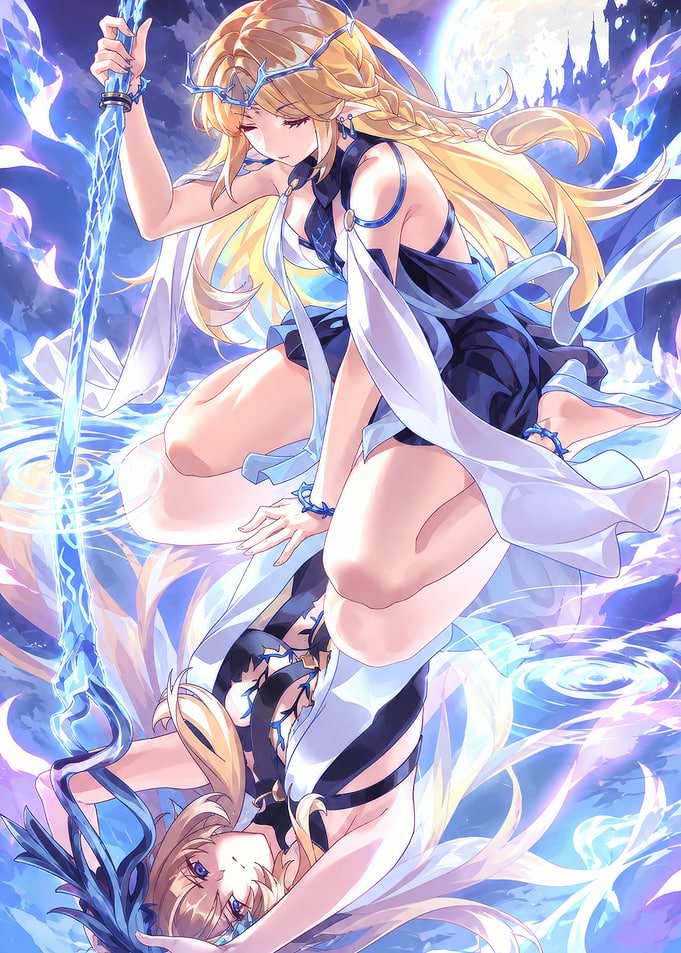 Anime Elf Princess with Water Reflection